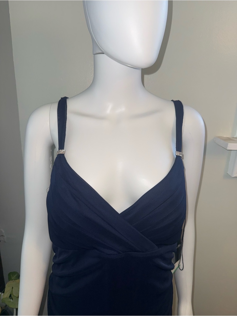 Scarlett Nite Deep Navy High-Low Spaghetti Strap Dress - Picture 4 of 10